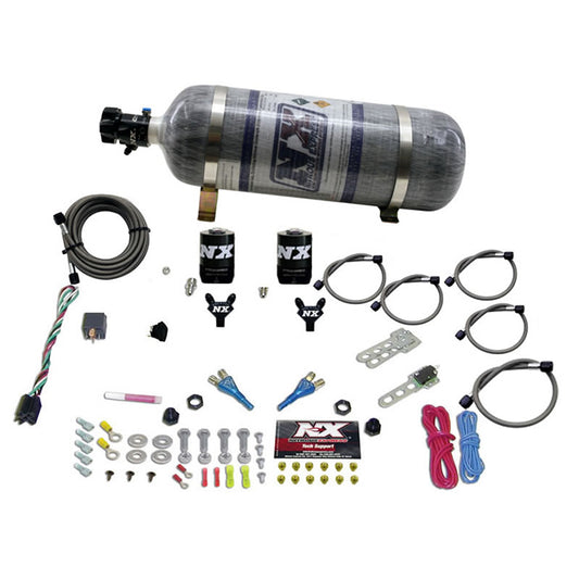 Nitrous Express - DUAL NOZZLE SPORT COMPACT SYSTEM W/ 12LB BOTTLE (35-50-75HP) - 20616-12