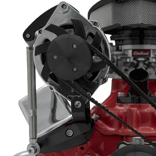 Small Block Chevy Ultra Alternator Bracket - Inward - SWP - Passenger - Black