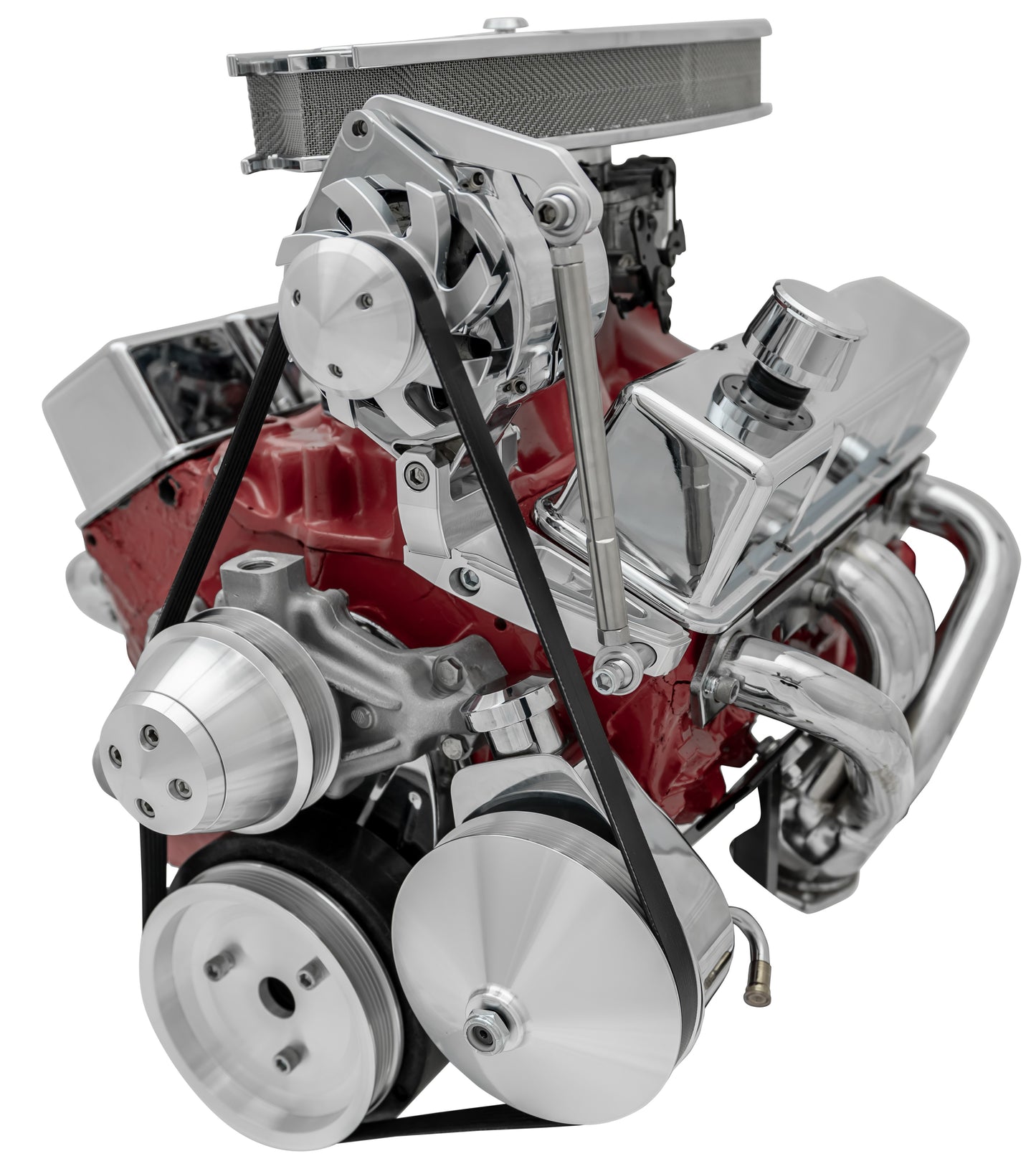 Small Block Chevy High Flow Serpentine Conversion - Driver - SWP - Saginaw-Key