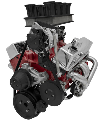 Big Block Chevy Serpentine Conversion - Inward - SWP - AC & PS - GMT2 - Black