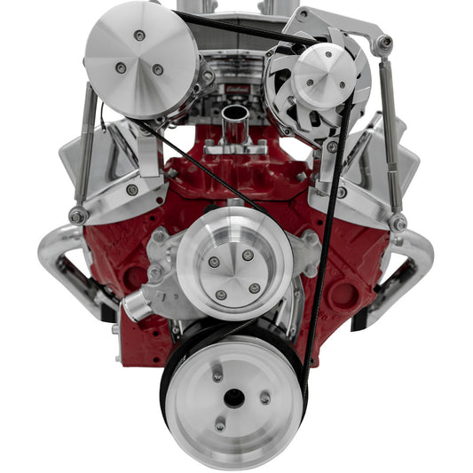 Small Block Chevy Serpentine Conversion - Inward - AC & ALT - SWP - Reverse