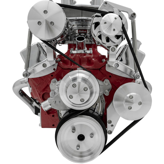 Small Block Chevy Serpentine Conversion; Inward - AC & PS - SWP - Reverse - GMT2