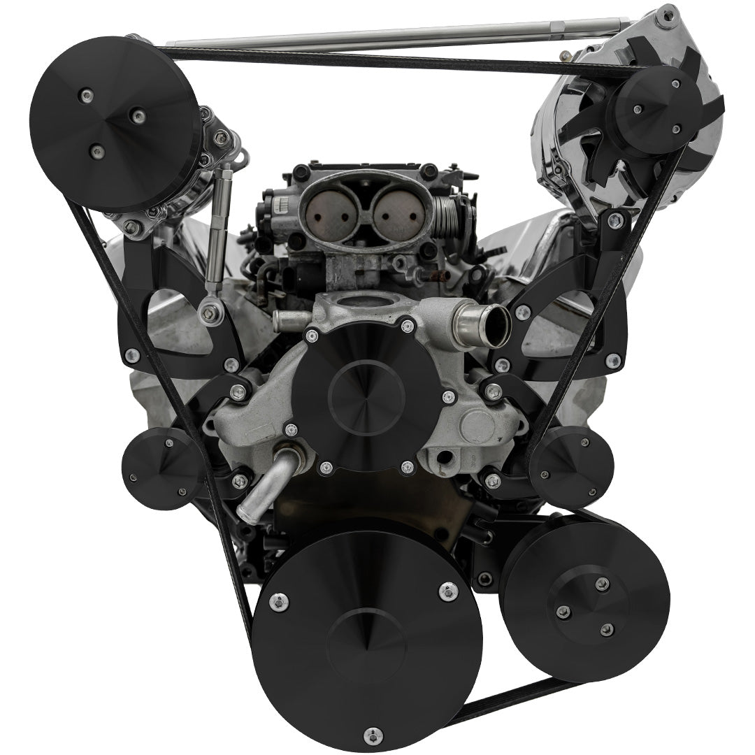 Chevy LT1 Gen II Serpentine Conversion; High; AC & PS; Corvette; GMT2 - Black