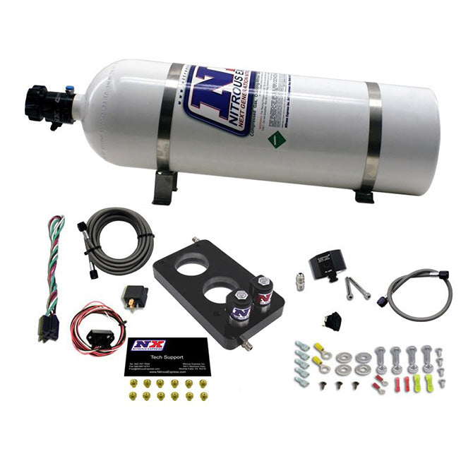 Nitrous Express - 4.6L 3 VALVE PLATE SYSTEM (50-150HP) 200-300HP JETTING AVAILABLE 15LB BOTTLE - 20947-15