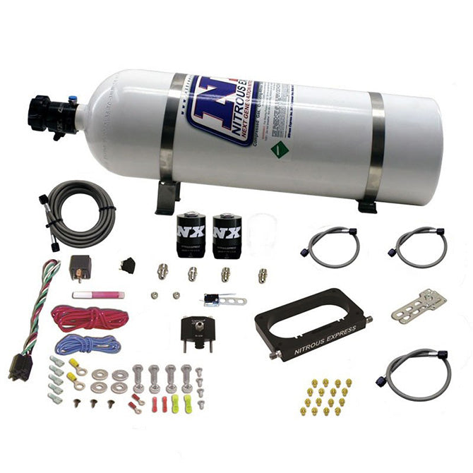 Nitrous Express - FORD 4 VALVE NITROUS PLATE SYSTEM (50-300HP) WITH COMPOSITE BOTTLE - 20950-12