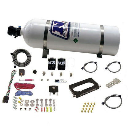 Nitrous Express - FORD 4 VALVE NITROUS PLATE SYSTEM (50-300HP) WITH COMPOSITE BOTTLE - 20950-12