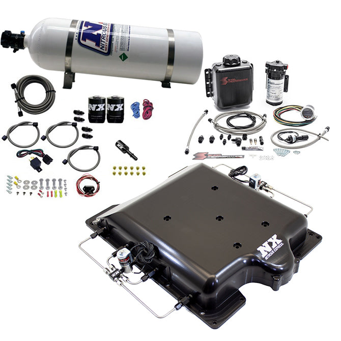 Nitrous Express - Hellcat Lid With Nitrous And Water/Methanol System (100-400HP) W/ 15LB Bottle - 20972BMF-15