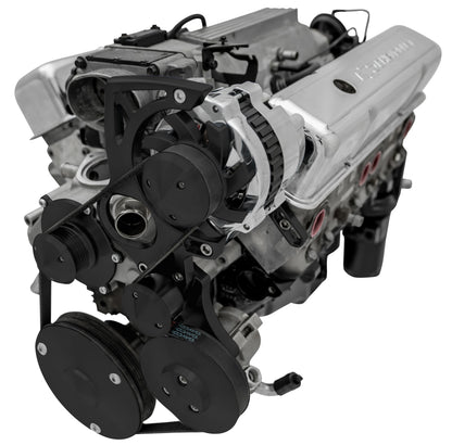 Chevy LT1 Gen II Serpentine Conversion - High Mount - PS & ALT - GMT2 - Black