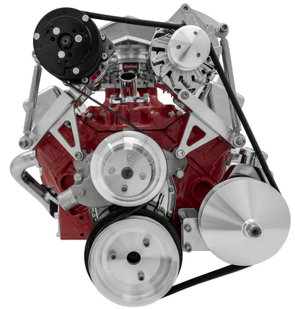 Small Block Chevy Serpentine Conversion Deluxe - AC & PS - SWP - Saginaw-Key