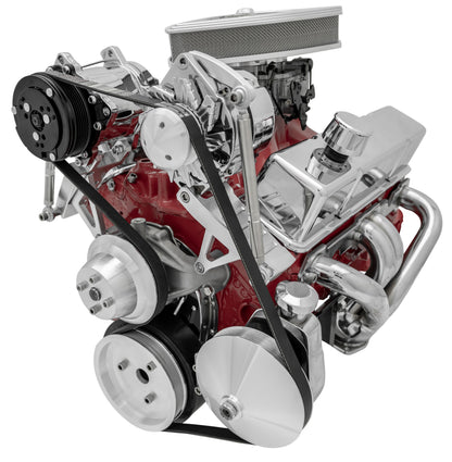 Small Block Chevy Serpentine Conversion Deluxe - AC & PS - SWP - Saginaw-Key