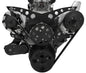 Small Block Chevy Revolver Serpentine System; PS & ALT; Saginaw-Keyway; Black