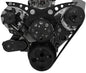 Small Block Chevy Revolver Serpentine System - PS & ALT - Saginaw-Keyway - Black