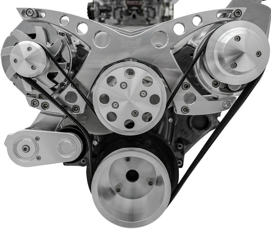 Small Block Chevy Revolver Serpentine System - PS & ALT - Saginaw-Keyway