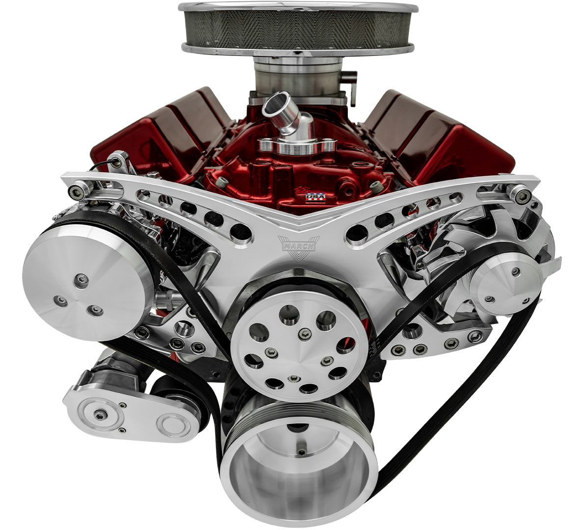 Small Block Chevy Revolver Serpentine System - All Inclusive - AC & ALT - Chrome