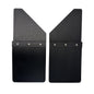 Universal 12" Front/Rear Set Back Mud Flap - 1" Offset - Black Poly-Coated Set-Back - 12"W X 15"H Flap Without Stainless Steel Weight