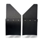 Universal 12" Front/Rear Set Back Mud Flap - 1" Offset - Black Poly-Coated Set-Back - 12"W X 15"H Flap With Stainless Steel Weight
