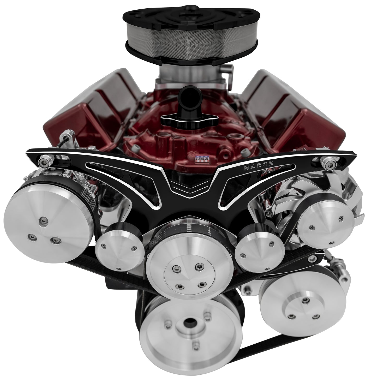 Big Block Chevy Style Track Serpentine System - Corvette - AC & PS - Black Onyx