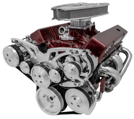 Small Block Chevy Style Track Serpentine System - Corvette - AC & PS