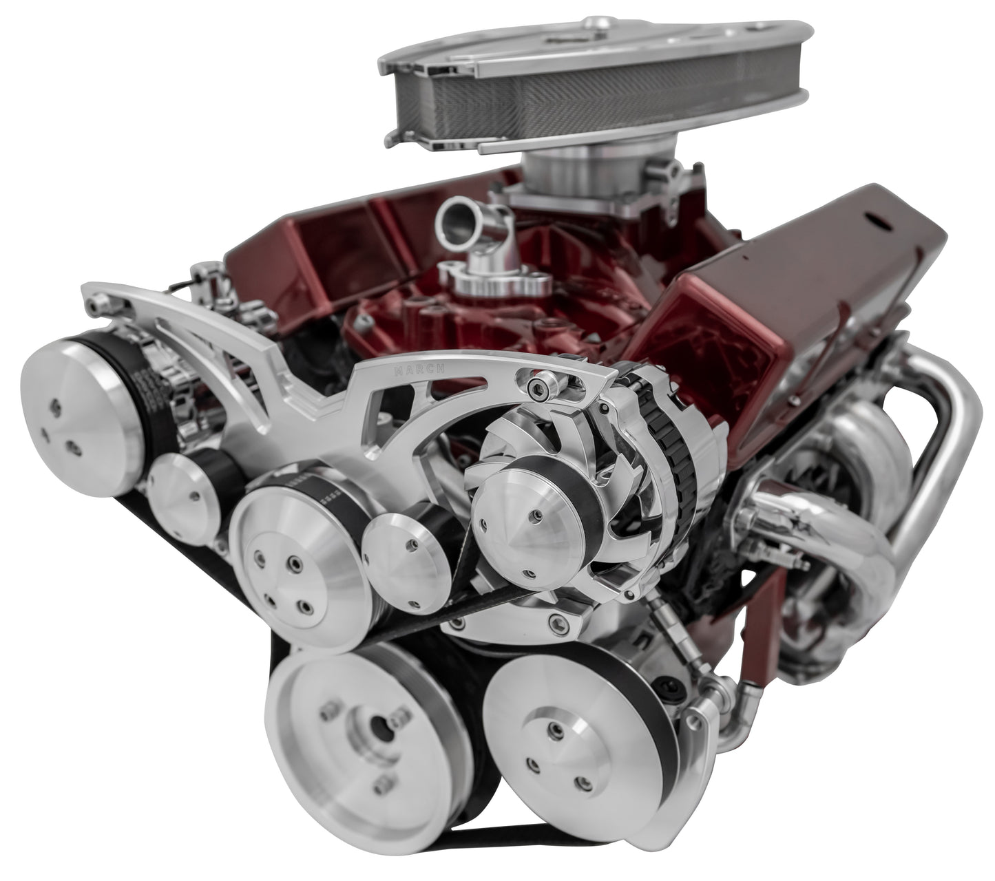 Big Block Chevy Style Track Serpentine System - Corvette - AC & PS - Chrome
