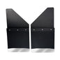 Universal 14" Front/Rear Set Back Mud Flap - 1" Offset - Black Poly-Coated Set-Back - 14"W X 15"H Flap With Stainless Steel Weight