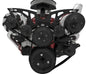 Small Block Chevy Style Track Serpentine System; Corvette; PS & ALT; Billet; BLK