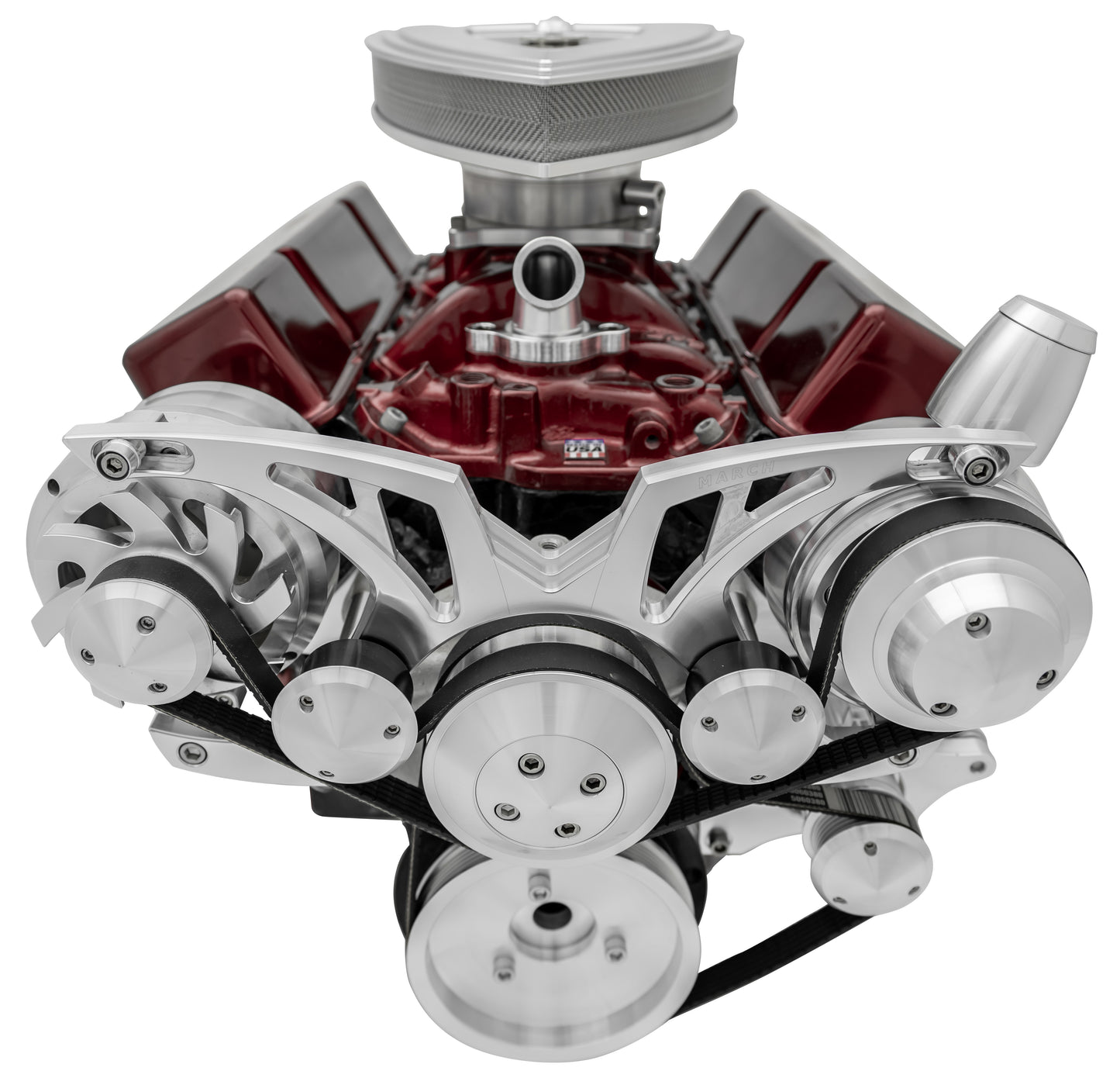 Small Block Chevy Style Track Serpentine System - Corvette - PS & ALT - Billet
