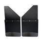 Universal 14" Front/Rear Set Back Mud Flap - 1" Offset - Black Poly-Coated Set-Back - 14"W X 15"H Flap With Black Powder-Coated Stainless Steel Weight