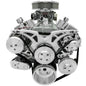 Small Block Chevy Clear Powder Coat Style Track Serpentine Kit (AC/PS/ALT)