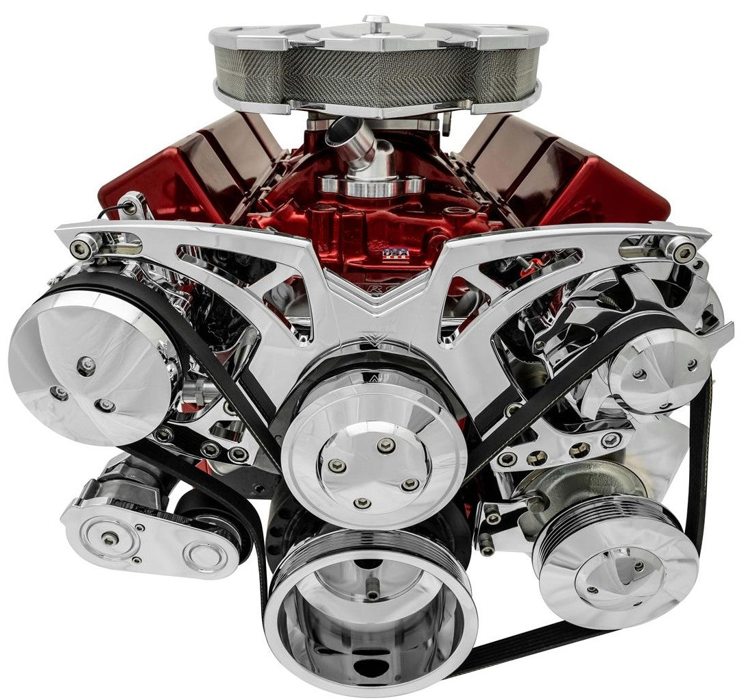 Big Block Chevy All Inclusive Chrome Style Track Serpentine System (AC/PS/ALT)