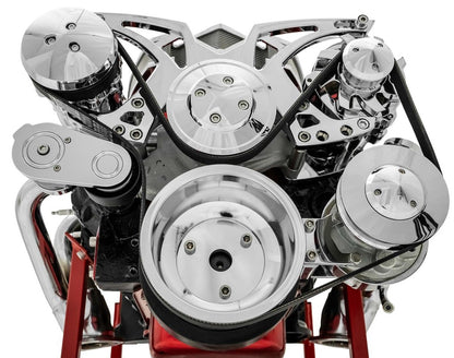 Small Block Chevy Chrome Style Track Serpentine Kit (AC/PS/ALT)