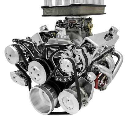 Big Block Chevy Black Onyx Style Track Serpentine Kit (AC/PS/ALT)