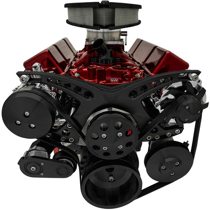 Small Block Chevy Revolver Serpentine System - AC & PS - GMT2 - Black
