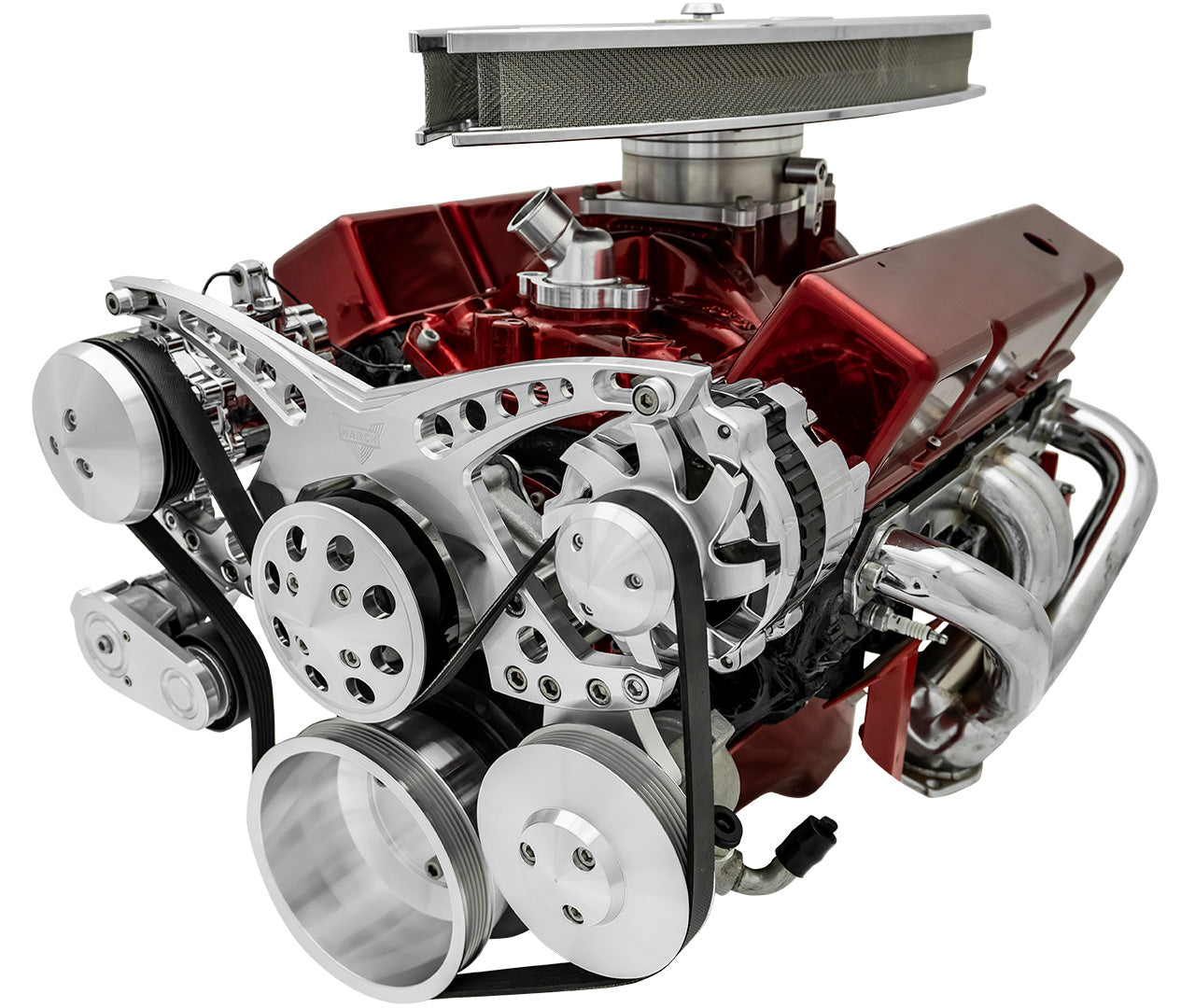 Small Block Chevy Revolver Serpentine System - AC & PS - GMT2 - Chrome