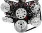 Small Block Chevy Revolver Serpentine System; AC & PS; Saginaw-Key; Black Onyx