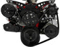 Small Block Chevy Revolver Serpentine System - AC & PS - Saginaw-Key - Black