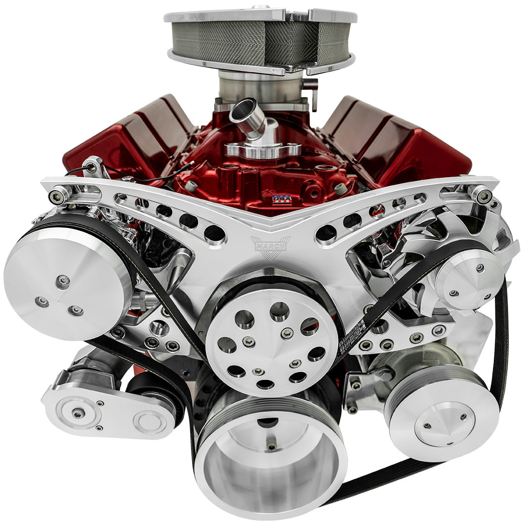 Small Block Chevy Revolver Serpentine System - AC & PS - Saginaw-Key