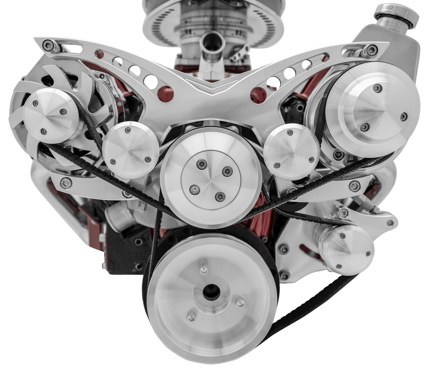 Small Block Chevy Revolver Serpentine System - Corvette - PS & ALT - Saginaw-Key