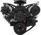 Small Block Chevy Serpentine Kit; Corvette; PS ALT; Billet  Saginaw-Key; Black