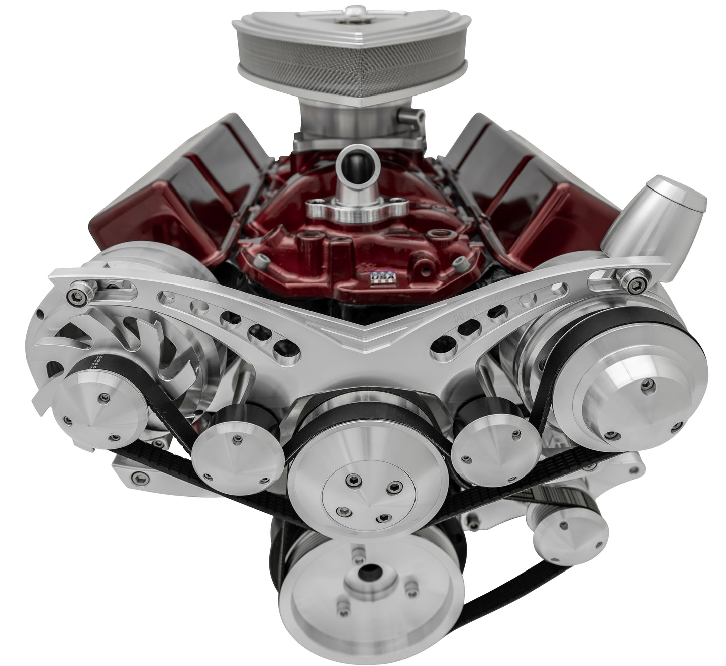 Small Block Chevy Serpentine System - Corvette  PS & ALT - Billet  Saginaw-Key