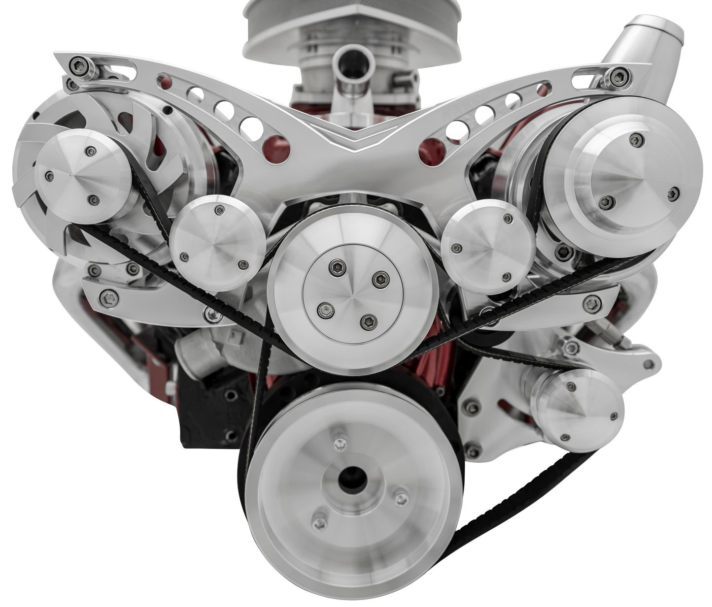 Small Block Chevy Serpentine System - Corvette  PS & ALT - Billet  Saginaw-Key