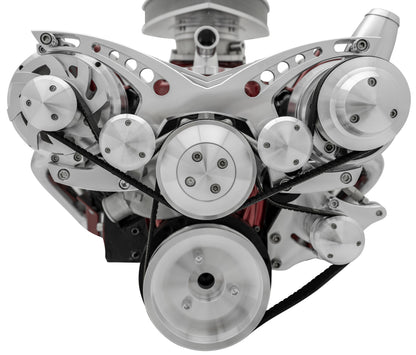 Small Block Chevy Serpentine System - Corvette  PS & ALT - Billet  Saginaw-Key