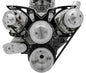 Small Block Chevy Style Track Serpentine System; PS & ALT; Billet; Black Onyx