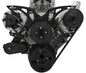 Small Block Chevy Style Track Serpentine System - PS & ALT - Billet-key - Black