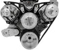 Small Block Chevy Style Track Serpentine System; PS & ALT; Saginaw-Key; BLK Onyx