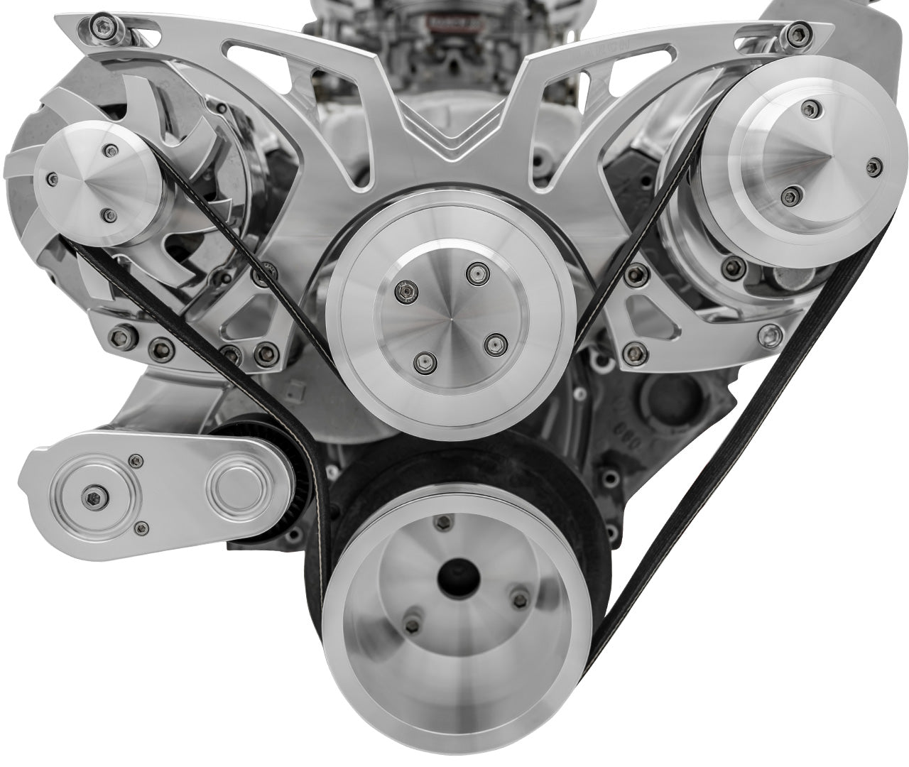 Small Block Chevy Style Track Serpentine System - PS & ALT - Saginaw-Key