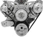 Small Block Chevy Style Track Serpentine System; PS & ALT; Saginaw-Key; Chrome