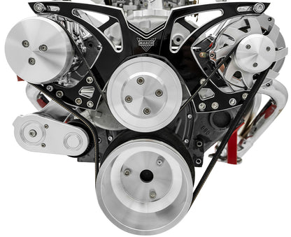 Big Block Chevy Style Track Serpentine System - AC & ALT - Black Onyx