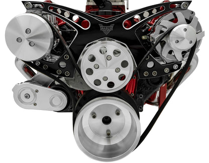Big Block Chevy Revolver Serpentine System - AC & ALT; Black Onyx