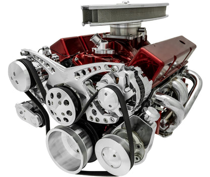 Big Block Chevy Revolver Serpentine System - AC & PS - Saginaw-Key - Chrome