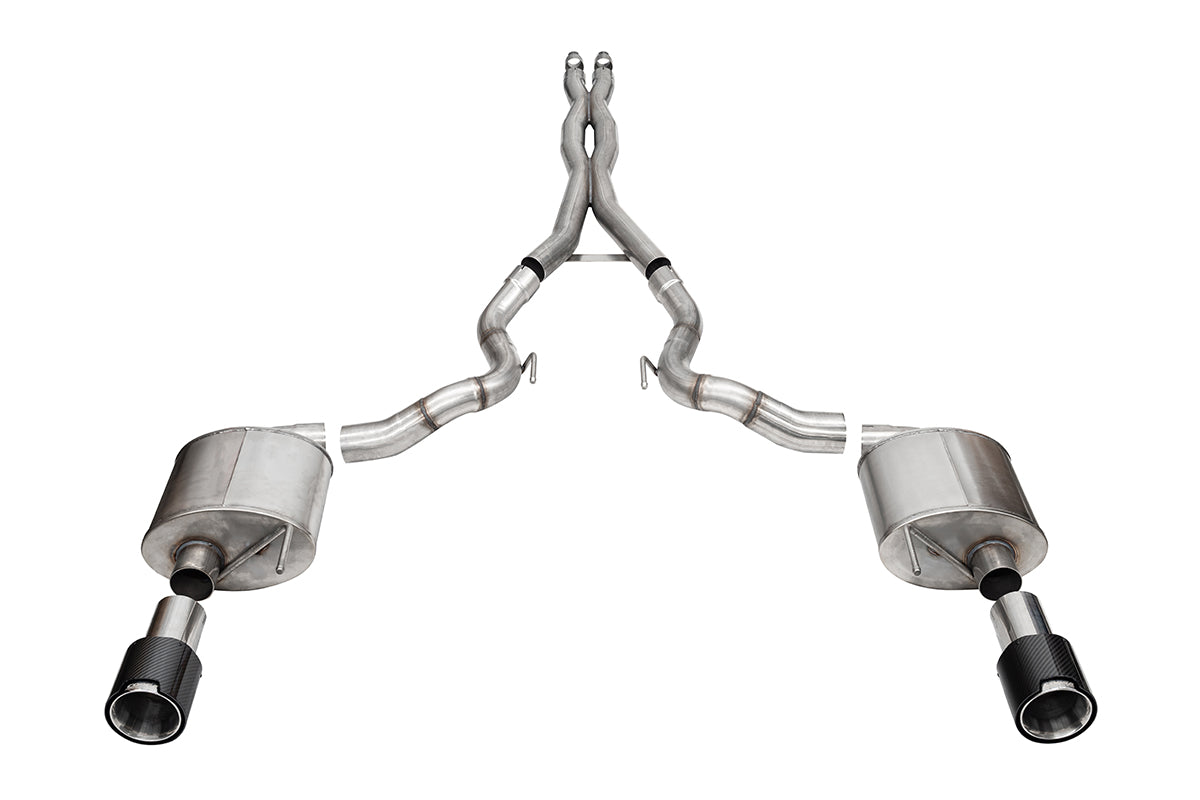3.0in. Dual Rear Exit Cat-Back Exhaust System With 4.5in. Polished Straight Cut